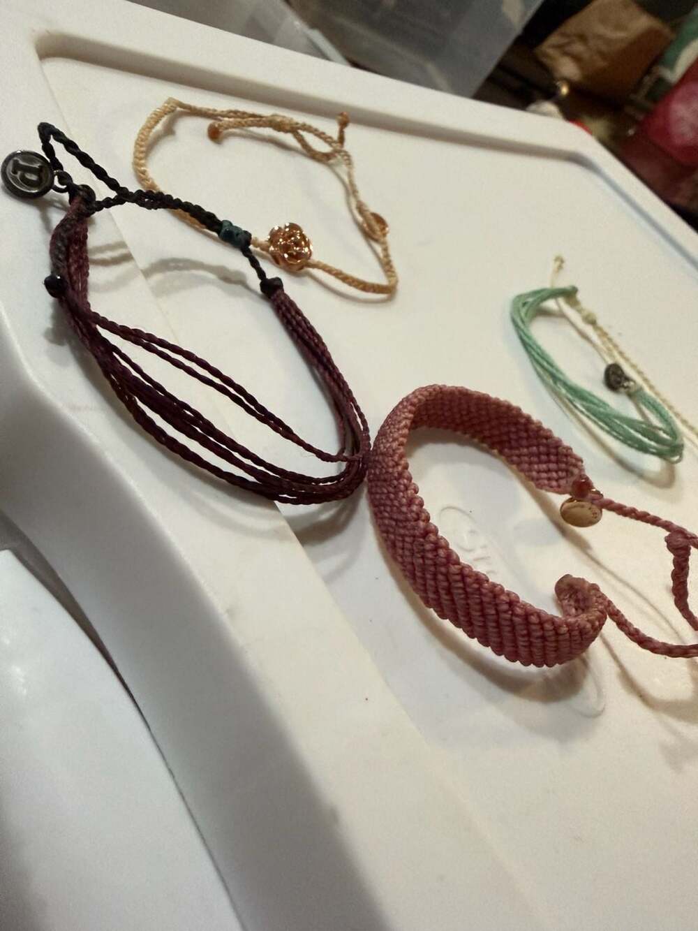 Pura Vida Bracelet Set of 4 Assorted Woven and Charm Bracelets